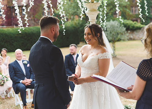 outdoor ceremony at seckford hall