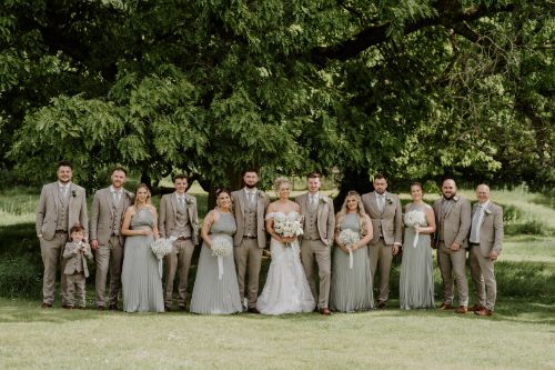 Bridal party at Seckford Hall